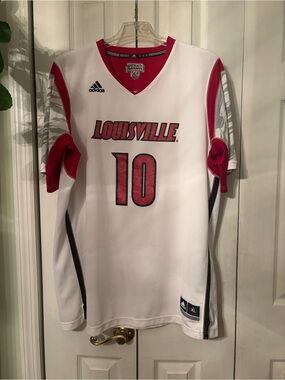Adidas Louisville Cardinals #10 SLEEVED 2013 NCAA Basketball Jersey-XL